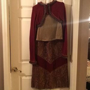 Vintage Free People sweater and skirt set